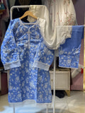 Sky Blue Floral Dress Code 311
