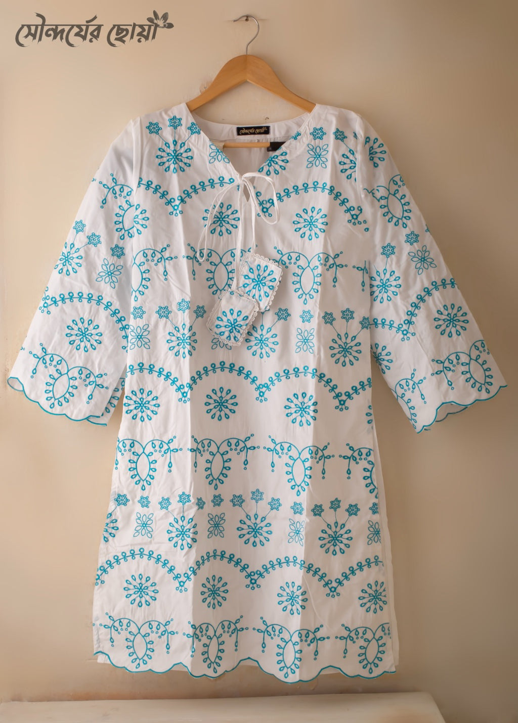 White Cotton Kurti Code 304